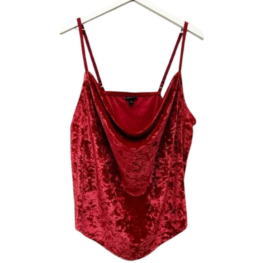 TORRID Red Crushed Velvet Cowl Neck Camisole Top Size 1 (1X)